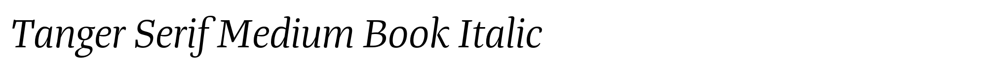 Tanger Serif Medium Book Italic image